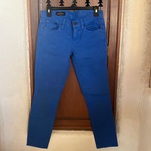 J. Crew toothpick jeans royal blue 27 ankle